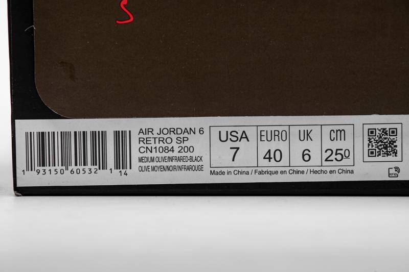 Air Jordan 6 Retro Travis Scott Medium Olive