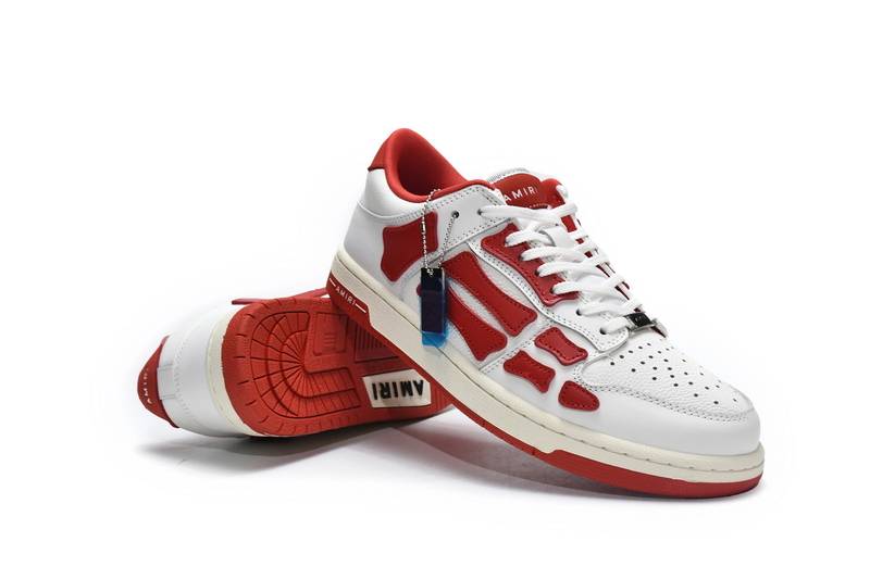 AMIRI Skel Panelled Top Low White Red