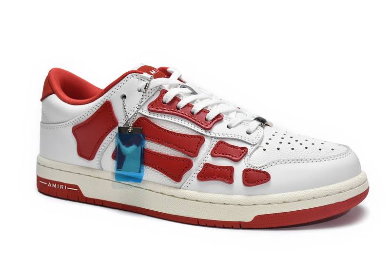 AMIRI Skel Panelled Top Low White Red