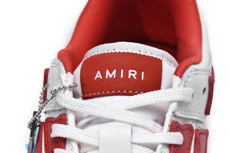 AMIRI Skel Panelled Top Low White Red