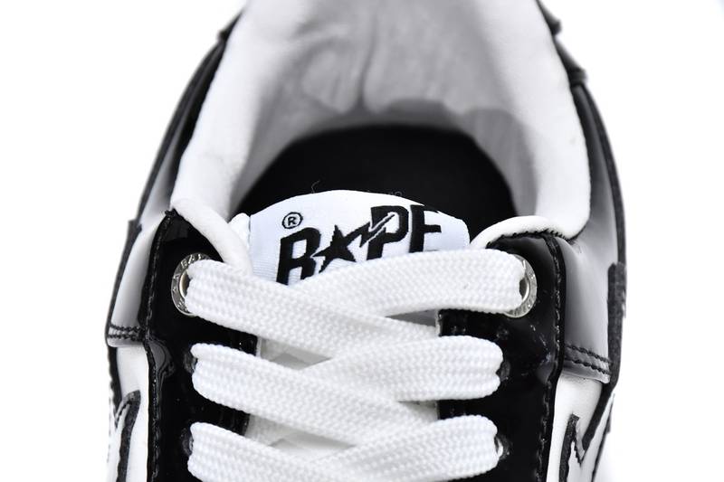 Bape Sk8 Sta Low Black and white patent leather