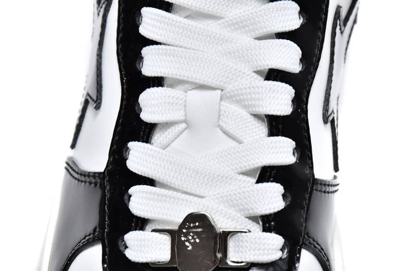 Bape Sk8 Sta Low Black and white patent leather