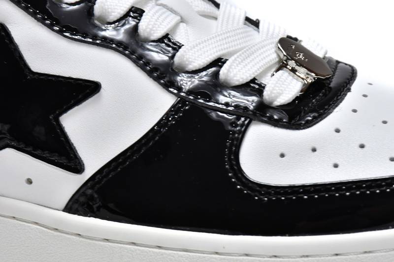 Bape Sk8 Sta Low Black and white patent leather