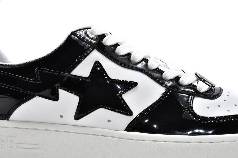 Bape Sk8 Sta Low Black and white patent leather