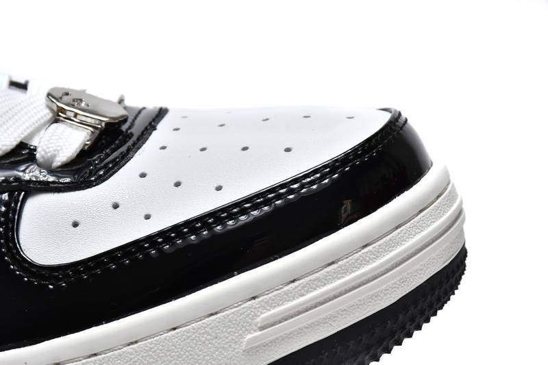 Bape Sk8 Sta Low Black and white patent leather
