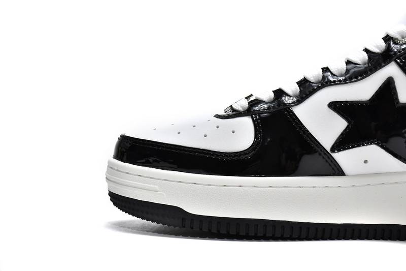 Bape Sk8 Sta Low Black and white patent leather