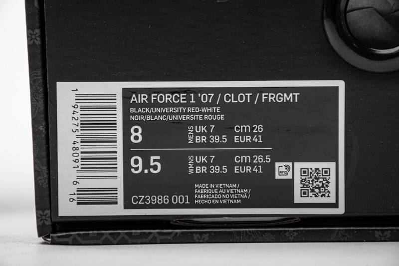 Nike Air Force 1 Low Fragment Clot black