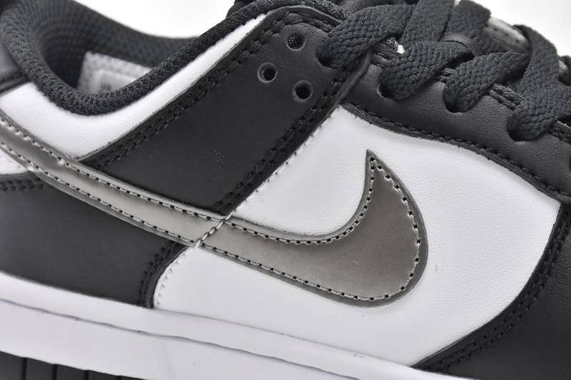 Nike Dunk Low Black White Metallic