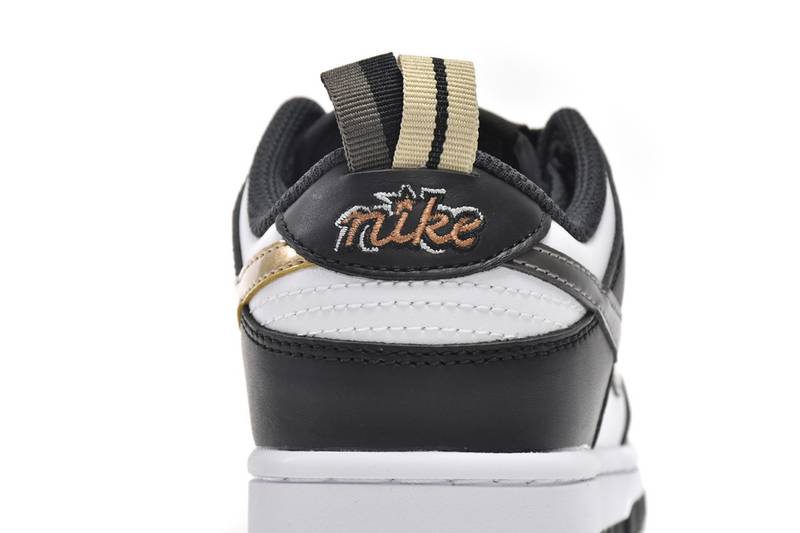 Nike Dunk Low Black White Metallic