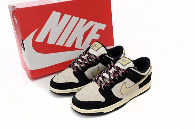 Nike Dunk Low LX Black Suede Team Gold