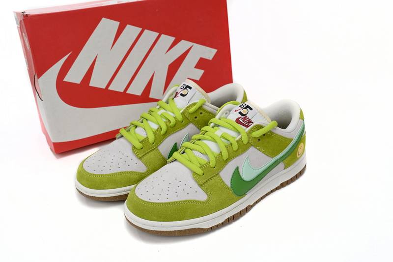 Nk SB Dunk Low “85” Gray Green Apple Double Hook