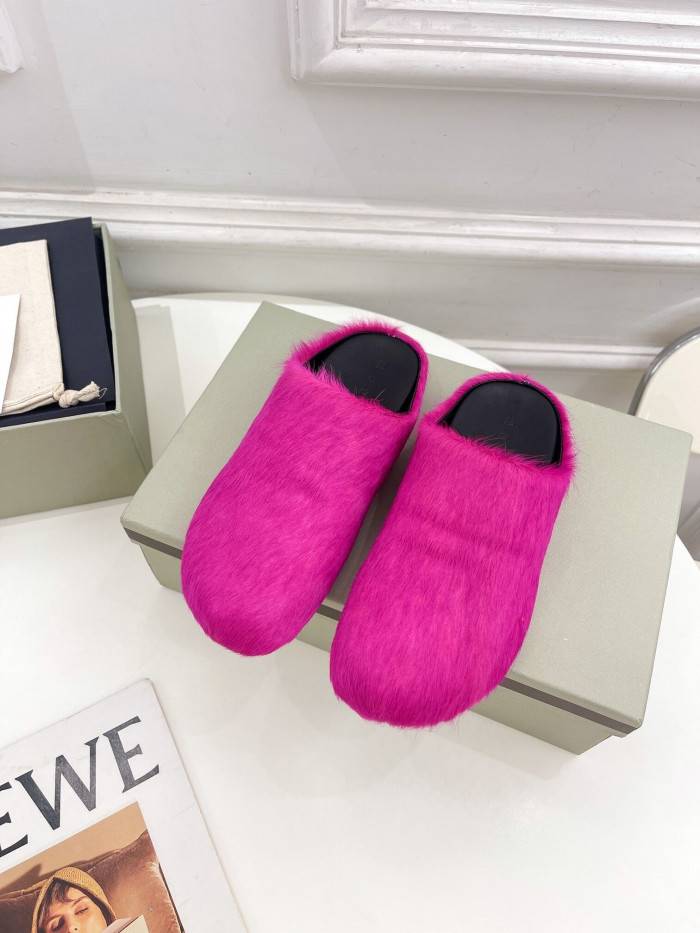 Marni fluffy open back slippers SBMS004601P4122