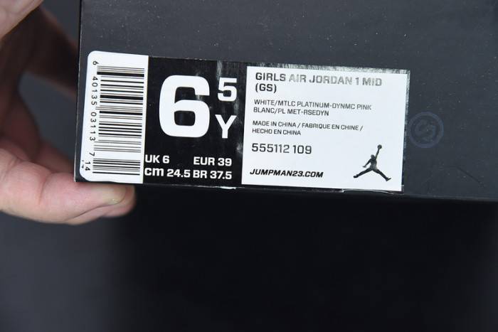 Air Jordan 1 Mid GS ‘Platinum Pink’ – 555112-109