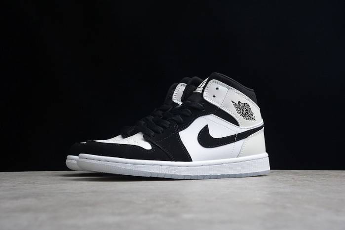 air jordan 1 mid white black Di*m*nd dh6933-100