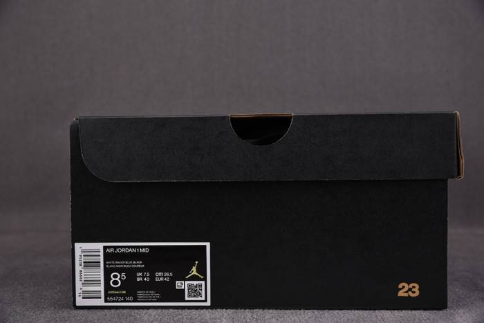 Jordan 1 Mid White Black Royal – 554724-140