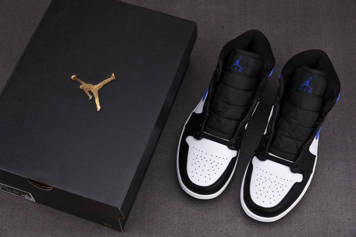 Jordan 1 Mid White Black Royal – 554724-140