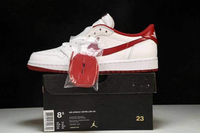 Jordan 1 Retro Low White Varsity Red 705329-101