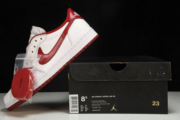Jordan 1 Retro Low White Varsity Red 705329-101