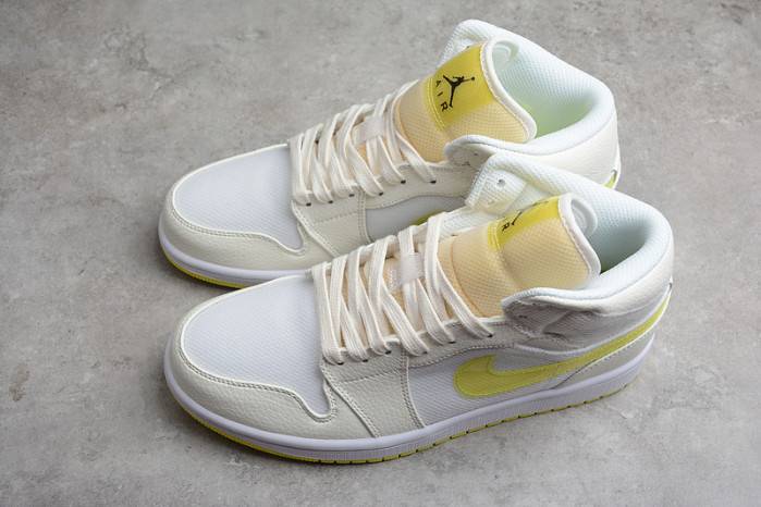 NIKE Air Jordan 1 Mid AJ1 white and yellow DB2822-107