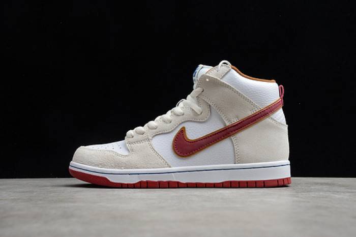 Nike SB Dunk High Sail Bright Crimson – CV9499-100