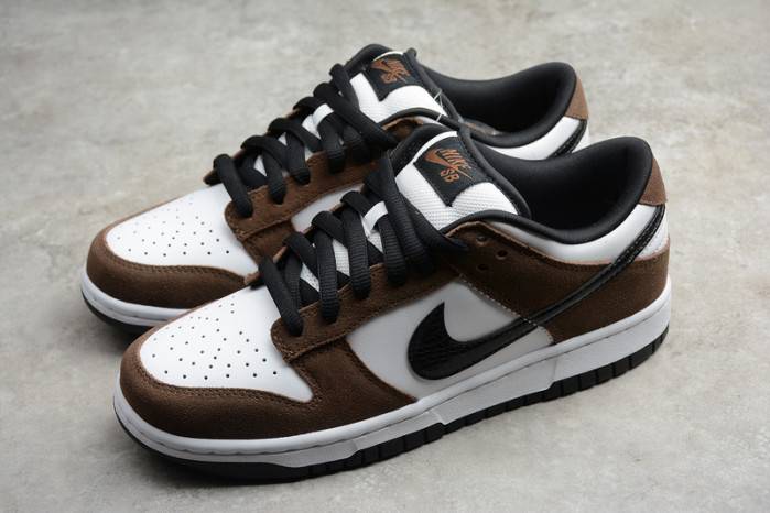 Nike SB Dunk Low White Black Trail End Brown 304292-102