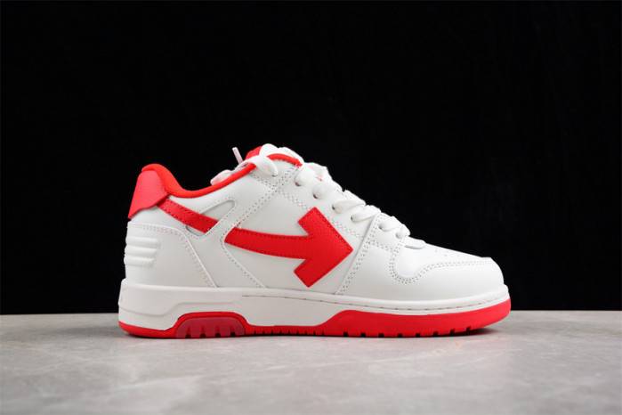 OFF-WHITE Out Of Office “OOO” Low Tops Black White Red OMIA189S23LEA0012511