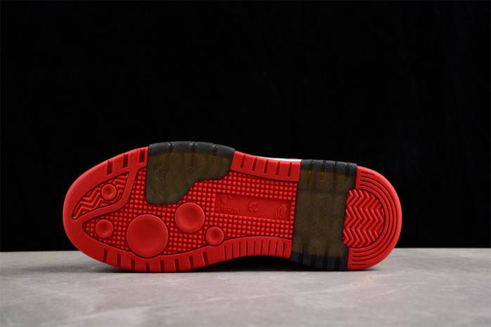 OFF-WHITE Out Of Office “OOO” Low Tops Black White Red OMIA189S23LEA0012510