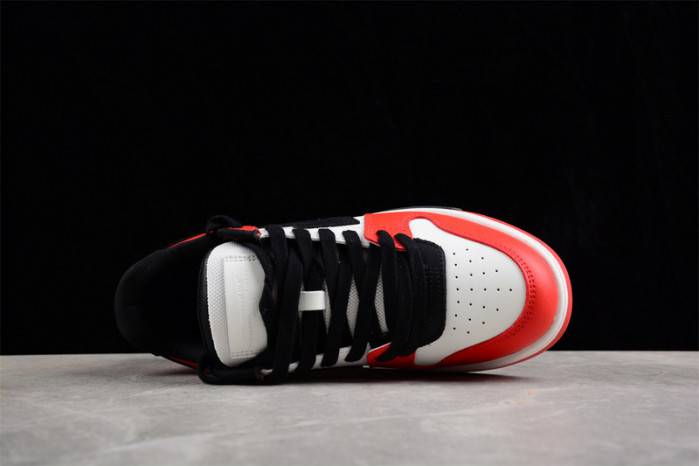 OFF-WHITE Out Of Office “OOO” Low Tops Black White Red OMIA189S23LEA0012510