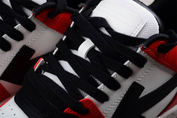 OFF-WHITE Out Of Office “OOO” Low Tops Black White Red OMIA189S23LEA0012510