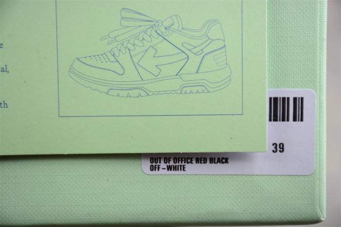 OFF-WHITE Out Of Office “OOO” Low Tops Black White Red OMIA189S23LEA0012510