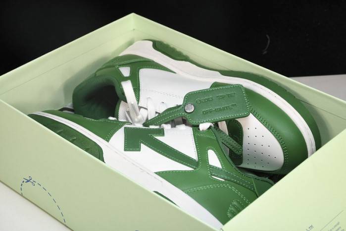 OFF-WHITE Out Of Office “OOO” Low Tops Green White 236121002
