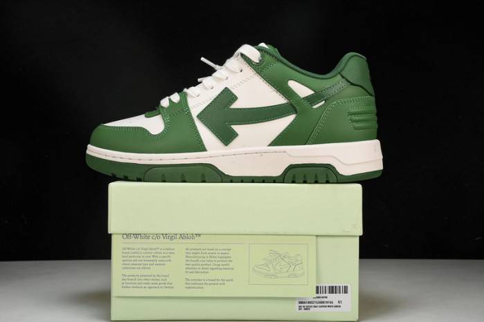 OFF-WHITE Out Of Office “OOO” Low Tops Green White 236121002