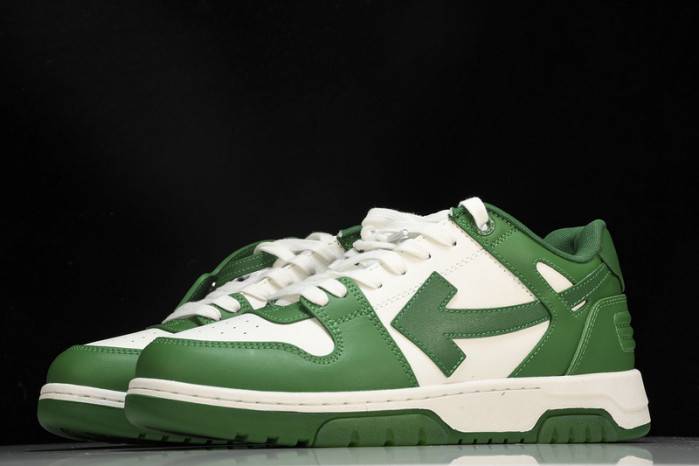 OFF-WHITE Out Of Office “OOO” Low Tops Green White 236121002